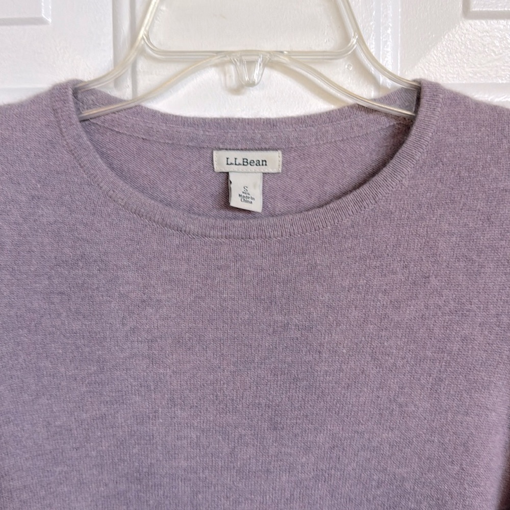 *LIKE NEW* Women's L.L. Bean 100% Cashmere Heather Purple Sweater - Size S - Picture 4 of 8